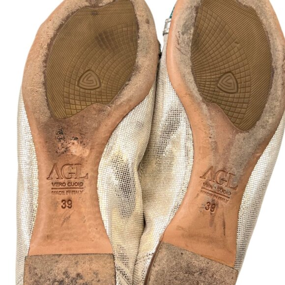 AGL Metallic Leather Flat Shoes - Picture 5 of 5